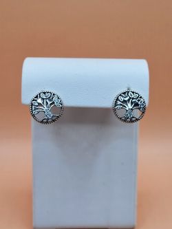 925 Silver Tree Of Life Earrings 