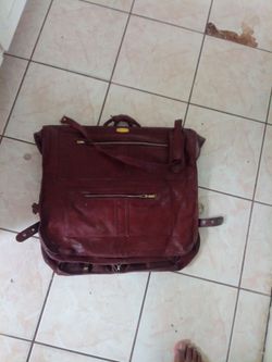 Brown Leather wardrobe luggage