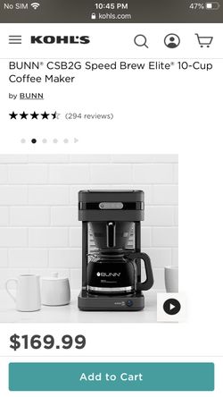 Bunn CSB2-G Speed Brew Elite Coffee Maker, 10-Cup, Grey