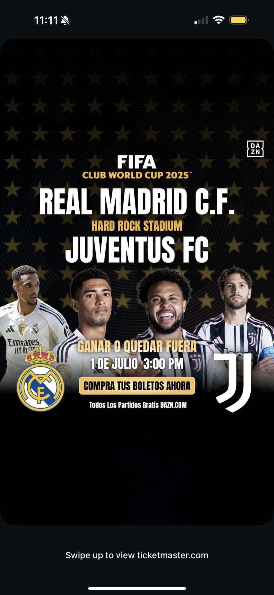 1 TICKET DISPONIBLE REAL MADRID VS JUVENTUS