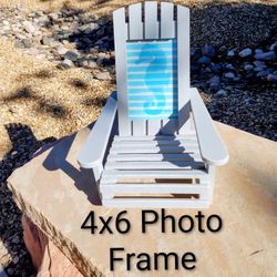 New!  Novelty Wooden Adirondack Chair Photo Frame Beach Decor (4x6)