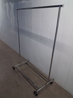 Sturdy Collapsible Rolling Clothing Rack – $30