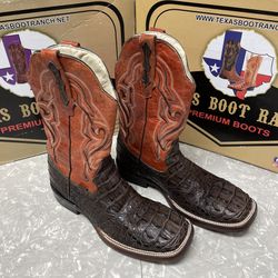 Brown Alligator Western Boots