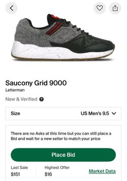 Saucony G9000 Letterman size 9.5 deadstock