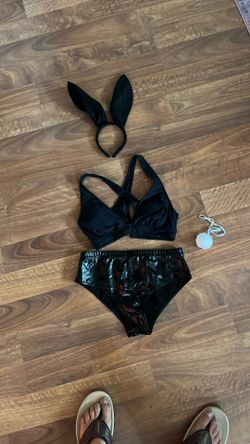 Black Playboy Bunny Outfit Costume Pieces