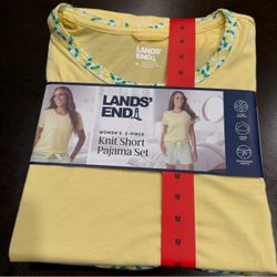 Lands End Knit Short Pajama Set Medium