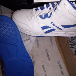 White And Blue Reeboks