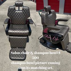 Salon Chair & Shampoo bowl