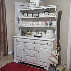 Wood Hutch Or Coffee Bar Farmhouse Heavy Sturdy Size 50 ;wide/ 68:H 