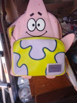 Loungefly Nickelodeon SpongeBob Patrick Star Mini Backpack Pink Faux Leather