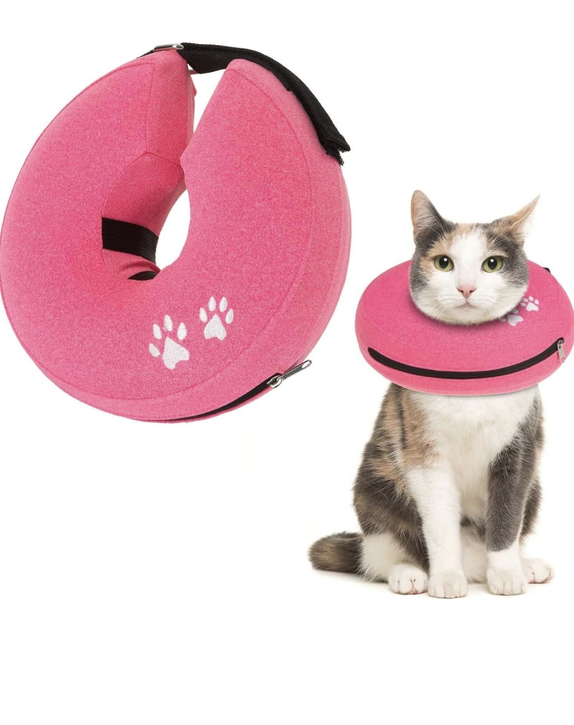 Cat Cone Collar Soft, Adjustable in Inflatable Recovery Collar for Kittens Small Dogs, Pet Neck Donut for After Surgery, Easy Clean Comfortable Small