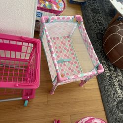 Toddler Toys (stroller, Shopping Cart, Crib)