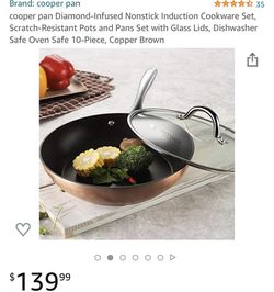 cooper pan Diamond-Infused Nonstick Induction Cookware Set