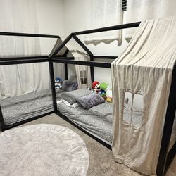 2 Contemporary Twin House Bed Frame