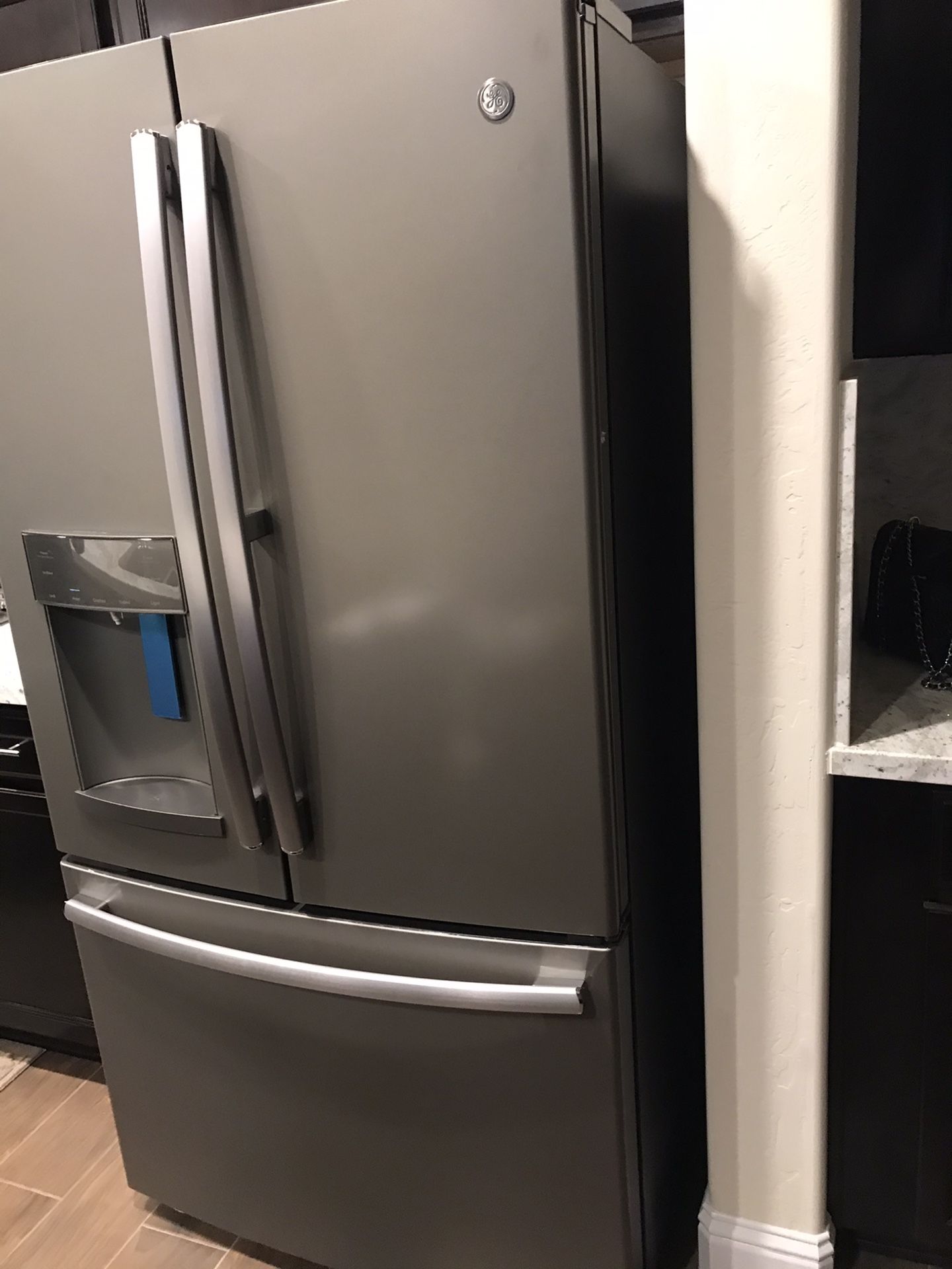 Brand new slate ge refrigerator/freezer