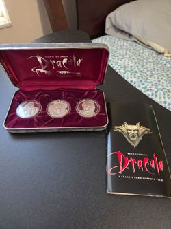Bram stoker's dracula 3 silver coin collectible set the movie rare