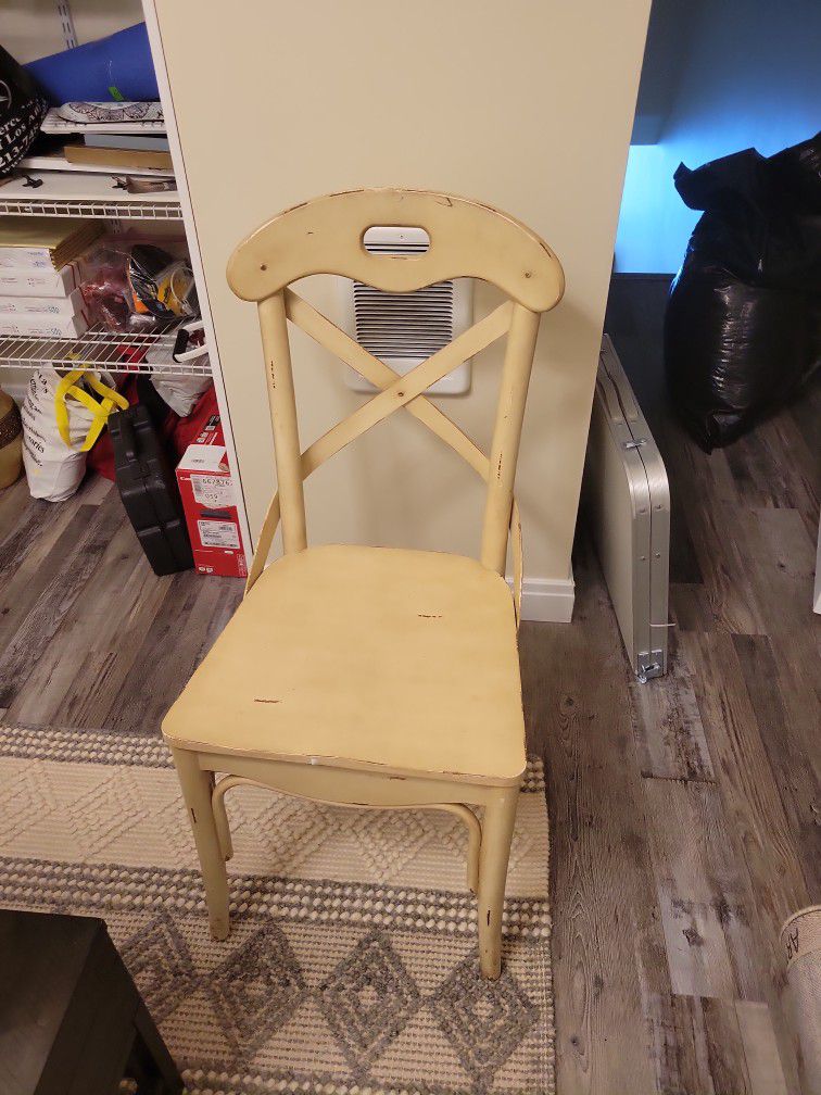 Cream-Color, Factory Distressed Chair