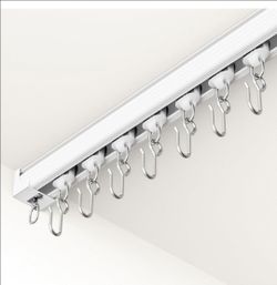 Ceiling Curtain Track, 9ft to 12ft Adjustable Curtain Track Ceiling/Wall Mount, Heavy Duty Aluminum Curtain Track Rods with Roller Hooks - Curtain Rai