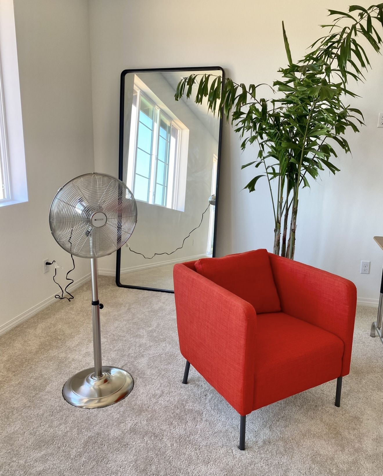 Sturdy Red Accent Chair Couch Mid Century 