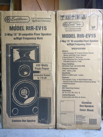 2 BIC AMERICA RTR-EV15 15-inch 3-Way Eviction Series Floor Speakers