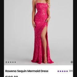 Formal Hot Pink Dress L Slit 