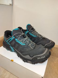 Salewa Ultra Train Speed Hiking Trail Shoes Michelin Sole Grey Teal Size US 10 EUR 42