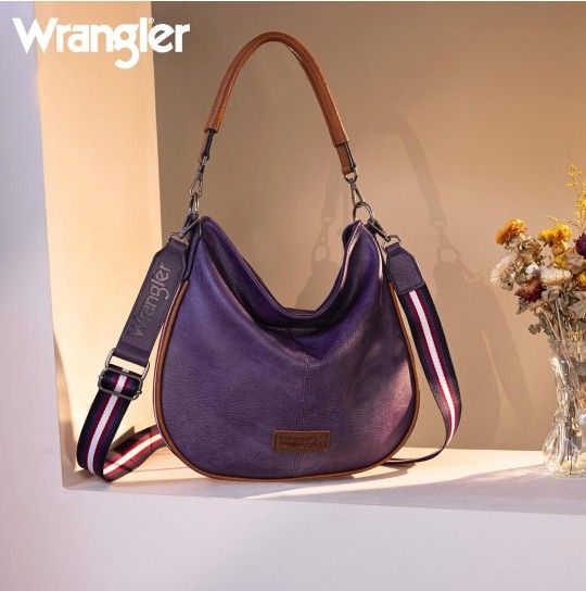 Wrangler Hobo Bags for Women Striped Cotton Ribbon Shoulder Purse