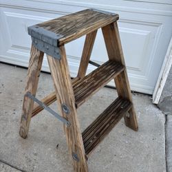 Rustic 3 Step Folging Stool