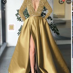 Brand New Gold Formal Ball Gown $85 Size 24