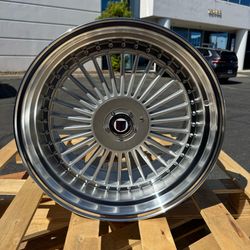19x9 19x10 Alpina Style Classic Silver Machined Lip Wheels Rims Set 5x112 5x120 +20/+25 74.1 CB New