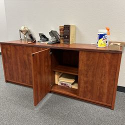 Walnut hard wood credenza cabinet