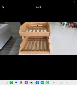 Wooden 2 tier fruit shelf