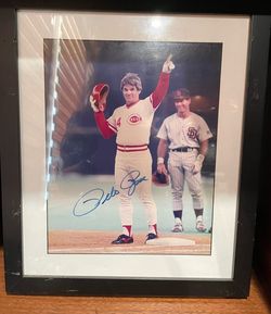 Pete Rose Signed Cincinnati Reds 8x10 Photo Autograph