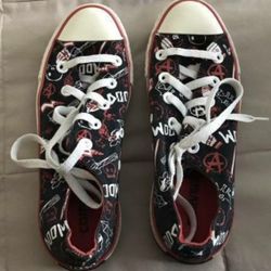 Converse All Star Anarchy Doom Skull Low Tops Sneakers Men's Size 4 Women's Size 6