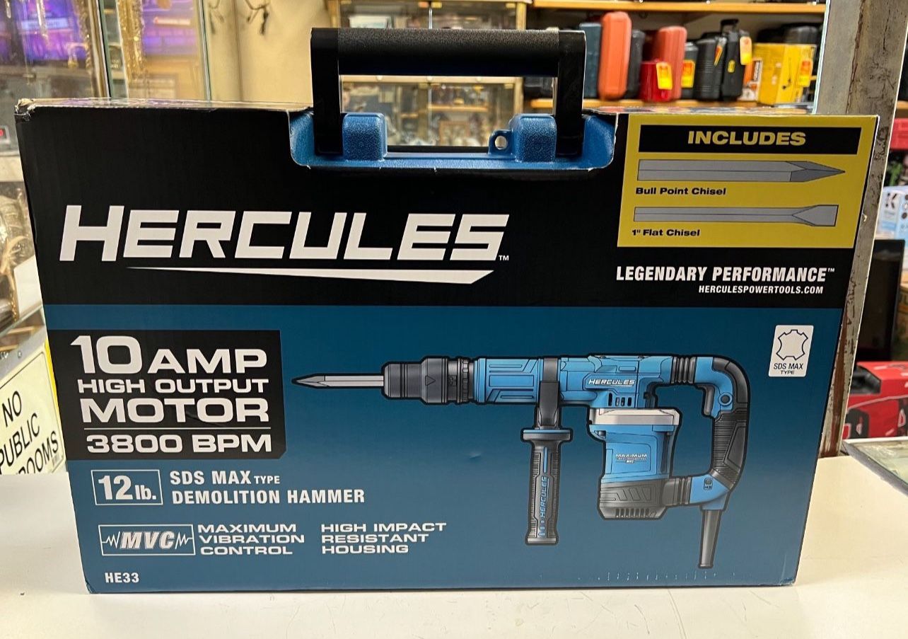 Hercules HE33 10Amp 12lb SDS MAX Demolition Hammer