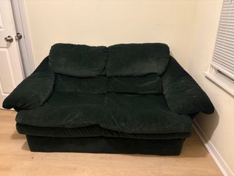 Dark Green Microfiber Loveseat