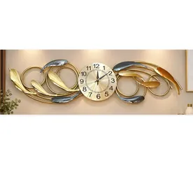 Decorative Metal Wall Clock with Leaf Design