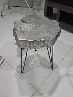 Silver end table