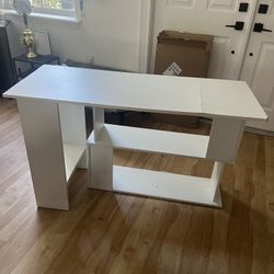 small desk with swivel shelf