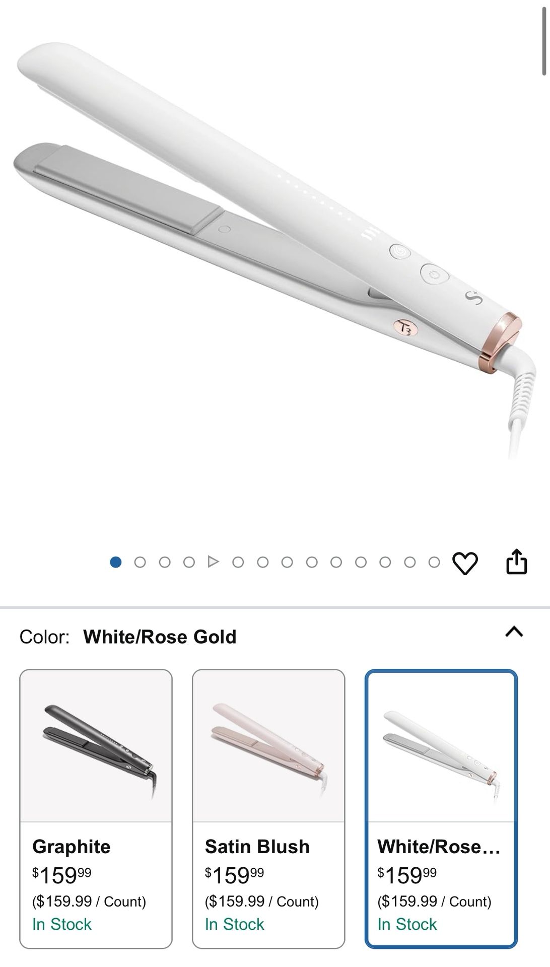 T3 SinglePass StyleMax Professional 1" Ceramic Flat Iron with Custom Heat Automation, 9 Heat Settings, Longer Ceramic Plates, for Straightening
