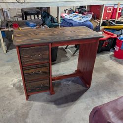 Red Wooden Desk 