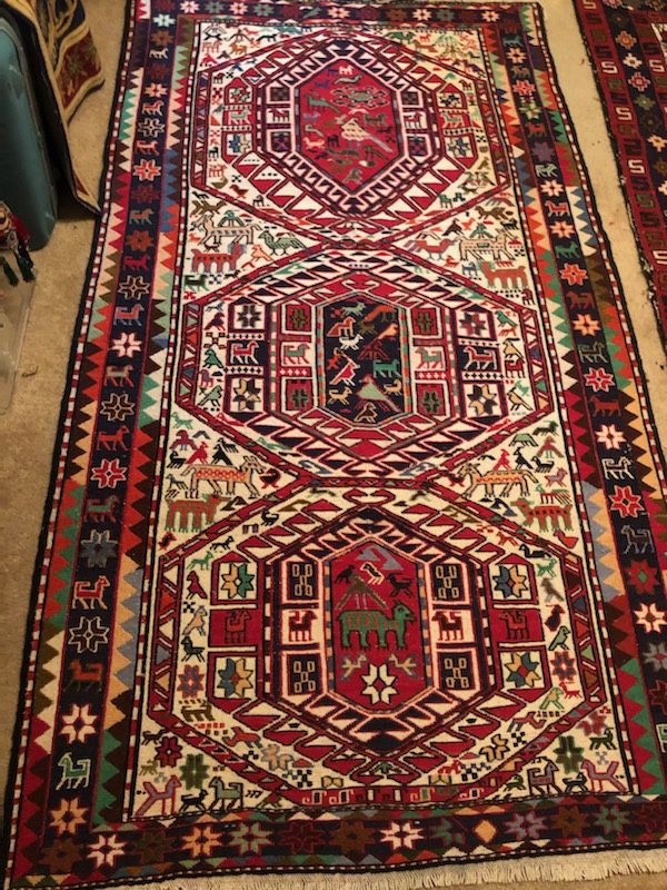 Handmade Rug From Iran 6ft By 4ft Silk And Wool Material