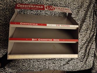 Vintage Chesterfield and L&M cigarettes display rack for $180