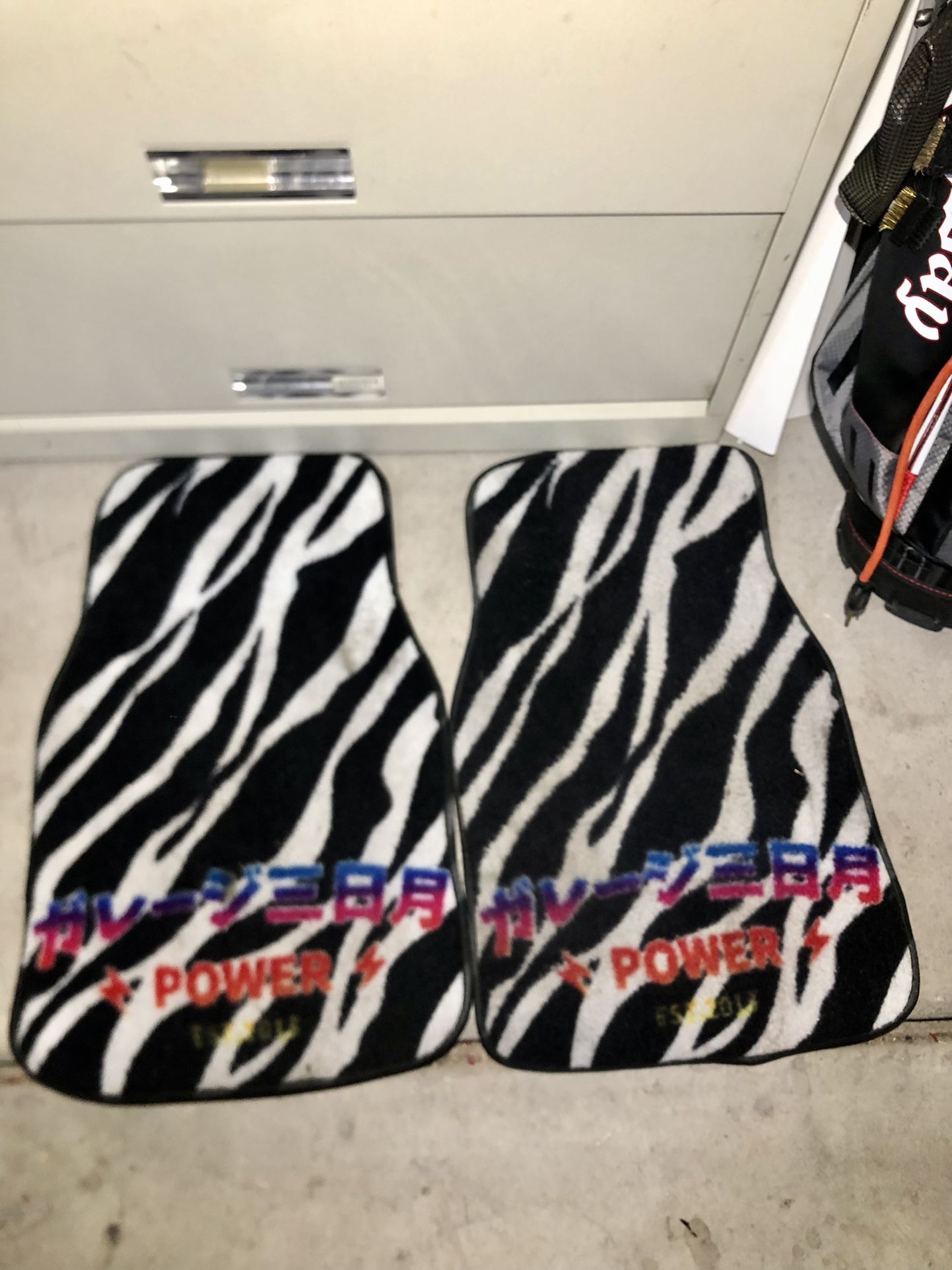 Zebra print floor mats 