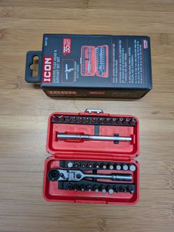 ICON Locking Flex-Head Ratchet and Bit Set, 35-Piece