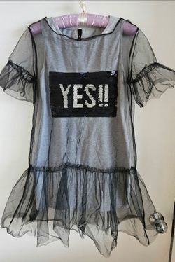 Black and gray dress.