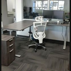 Newport Gray Electronic Sit-Stand Desk