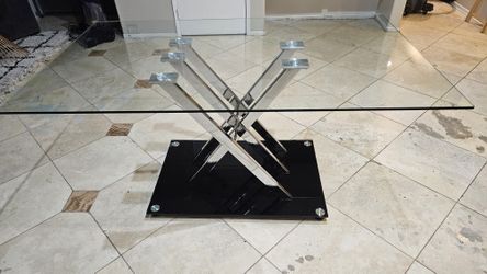 Chrome & Glass Dining Table
