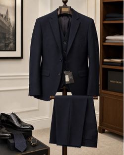 Braveman Navy Blue Three-Piece Men's Suit
