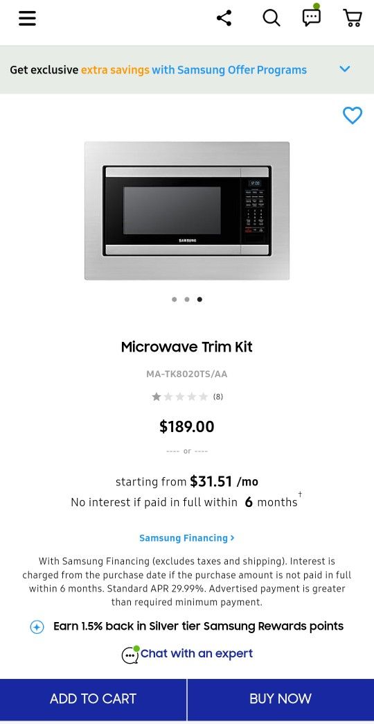 Samsung Microwave Trim Kit MA-TK8020TS/AA